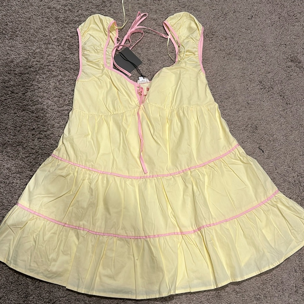 Yellow and pink women’s dress